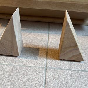 Wooden Triangle Bookends